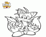 Coloriage sonic tails dessin